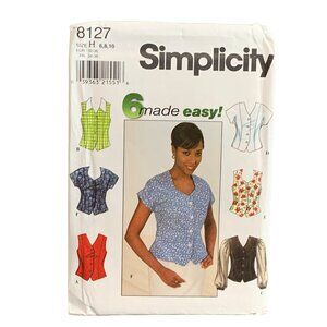 Simplicity 8127 Womens Button-Up Blouse Sewing Pattern Sizes 6-10